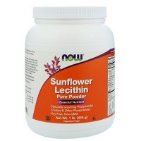 Лецитин подсолнечный, Sunflower Lecithin, Now Foods, Pure Powder, 1 lb (454 g)